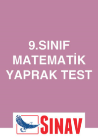 9.Sınıf Matematik Yaprak Test