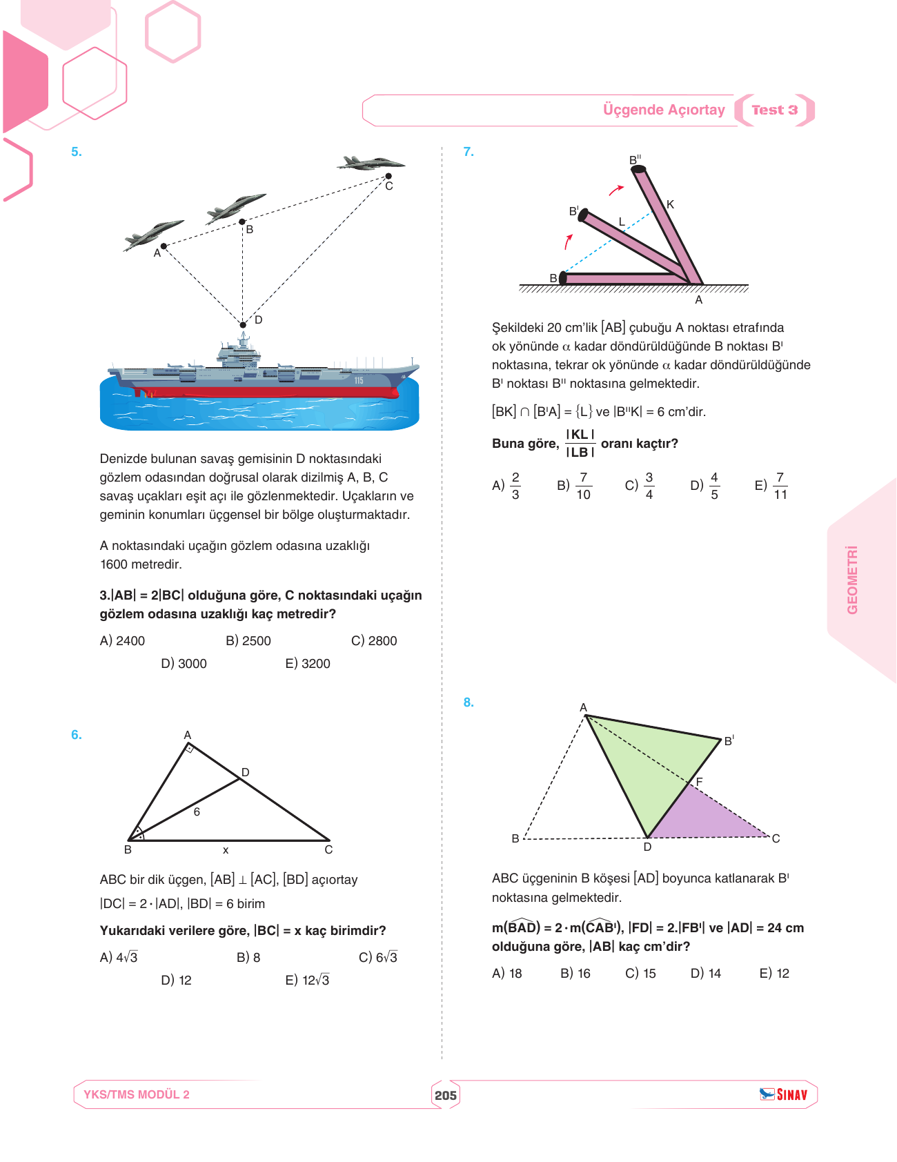 2027 12. Sınıf YKS MF Geometri Soru Modülü 2